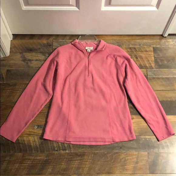 LL Bean Pink Quarter-Zip Fleece - Picture 2 of 4